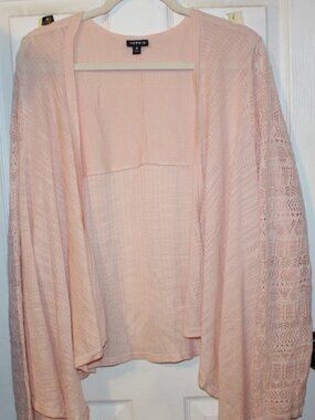 NWOT Torrid open weave, open front sweater 4X(26W) Pretty!